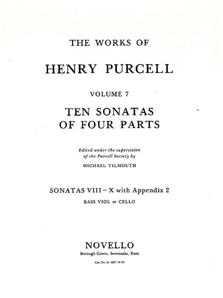 10 Sonatas Of Four Parts For Cello